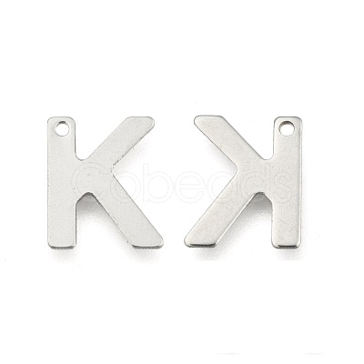 Tarnish Resistant 304 Stainless Steel Letter Charms X-STAS-O072-K-1