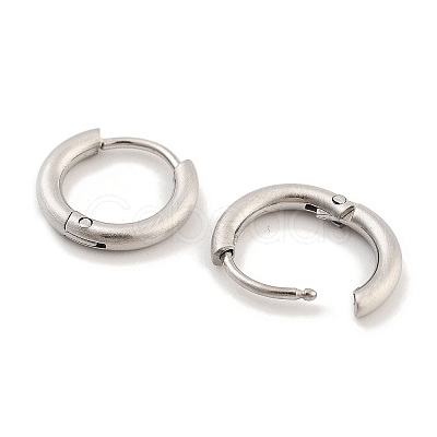 Tarnish Resistant Frosted 304 Stainless Steel Huggie Hoop Earrings for Women EJEW-C096-32A-P-1