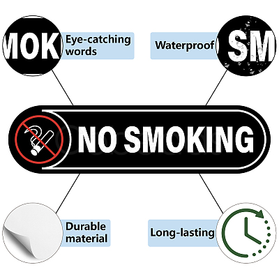 Mini PVC Coated Self Adhesive NO SMOKING Warning Stickers STIC-WH0018-001-1