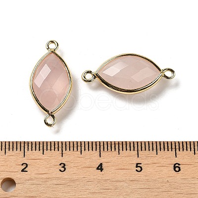 Natural Rose Quartz Faceted Connector Charms G-K347-03G-13-1