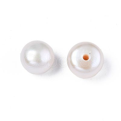 Half Drilled Natural Cultured Freshwater Pearl Beads PEAR-N020-02A-1