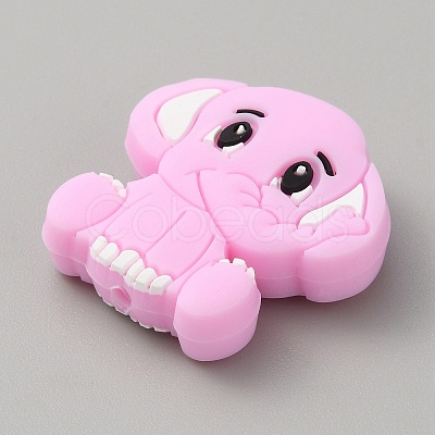 Elephant Silicone Beads SIL-WH0002-83C-1