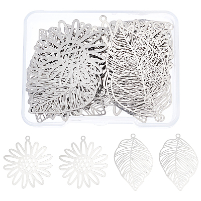 Unicraftale 40Pcs 2 Style 201 Stainless Steel Pendants STAS-UN0056-97-1