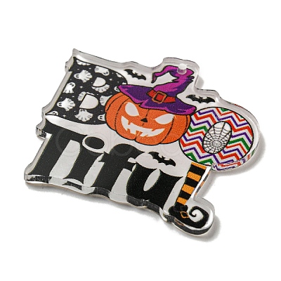 Halloween Printed Acrylic Pendants OACR-P026-D03-1