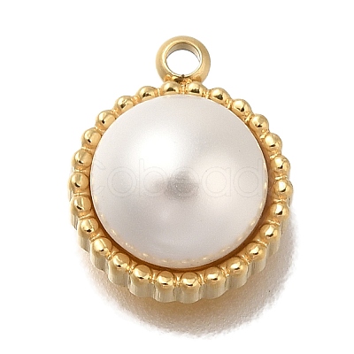 ABS Imitation Pearl Charms STAS-P371-015G-1