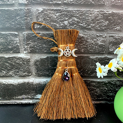 Wood Wicca Broom Car Hanging Decoration PW-WG30216-05-1