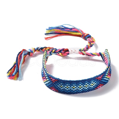 Polyester-cotton Braided Rhombus Pattern Cord Bracelet FIND-PW0013-001A-23-1