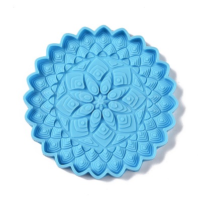 DIY Mandala Flower Shape Coaster Silicone Molds X-DIY-G083-06A-1