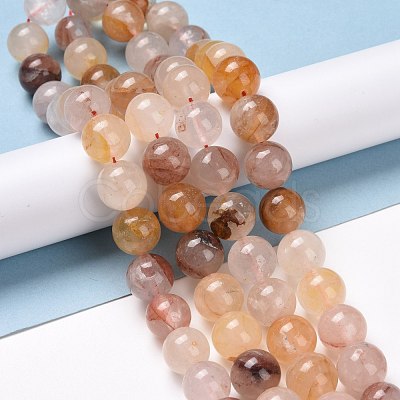 Natural Hematoid Quartz/Ferruginous Quartz Bead Strands G-E571-20C-1