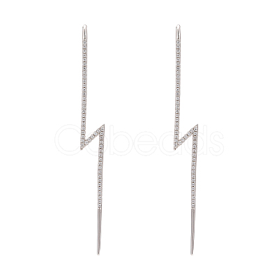 Anti-Tarnish Rhodium Plated 925 Sterling Silver Ear Wrap Crawler Hook Earrings EJEW-AA00271-33A-P-1