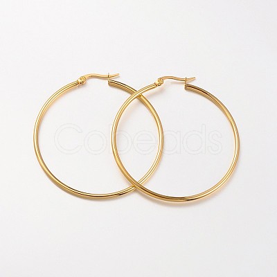 304 Stainless Steel Hoop Earrings X-EJEW-N0016-11G-H-1