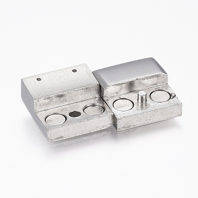 Tarnish Resistant 304 Stainless Steel Magnetic Clasps with Glue-in Ends STAS-F130-54P-1