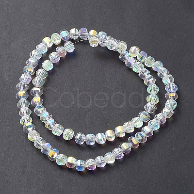 Electroplate Transparent Glass Beads Strands EGLA-K015-13G-1