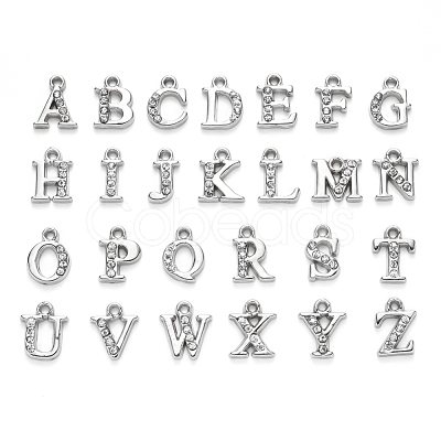 Alloy Rhinestone Charms ALRI-T008-01P-1