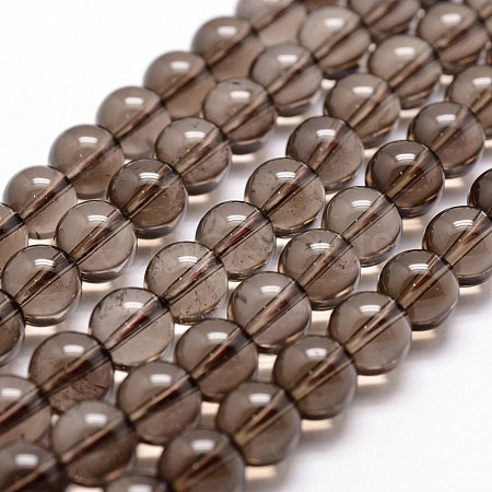 Natural Smoky Quartz Bead Strands G-G735-28-8mm-1