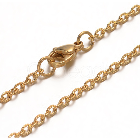 304 Stainless Steel Cable Chain Necklaces NJEW-L398-01G-1