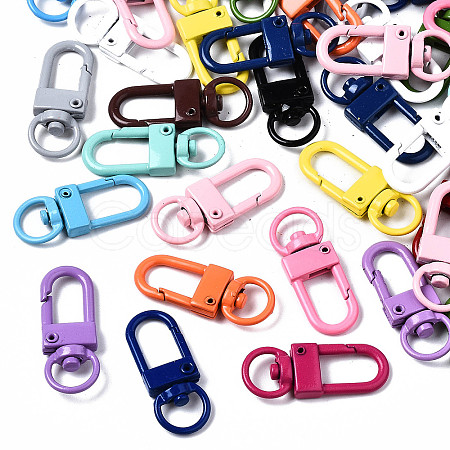 Spray Painted Eco-Friendly Alloy Swivel Snap Hooks Clasps PALLOY-YW0001-26-NR-1