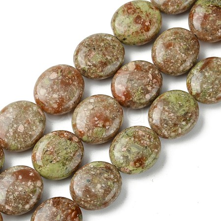 Natural Unakite Beads Strands G-K365-B08-03-1