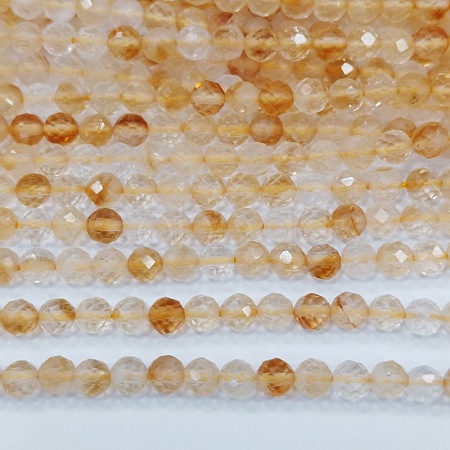 Natural Citrine Beads Strands G-O166-15-4mm-01-1