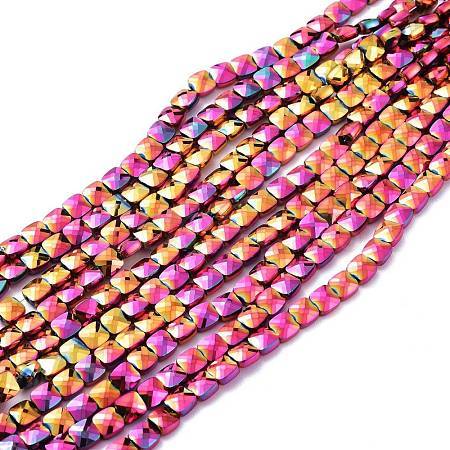 Rainbow Electroplate Glass Beads Strands EGLA-S176-02-F01-1
