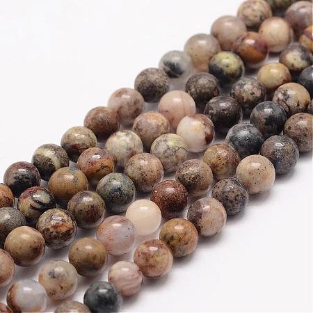 Natural Tiger Quartz Bead Strands G-K153-B24-6mm-1