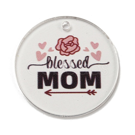 Mother's Day Opaque Acrylic Pendants BACR-C001-02A-1
