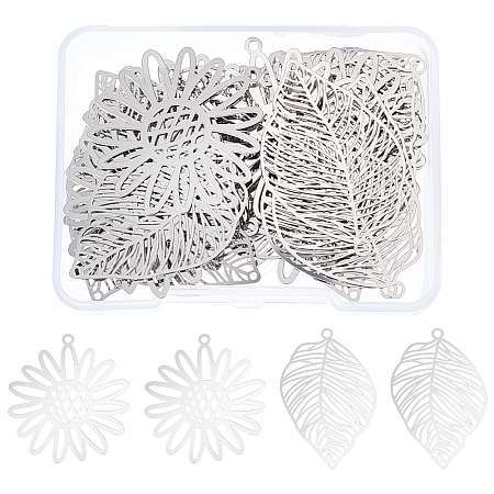 Unicraftale 40Pcs 2 Style 201 Stainless Steel Pendants STAS-UN0056-97-1