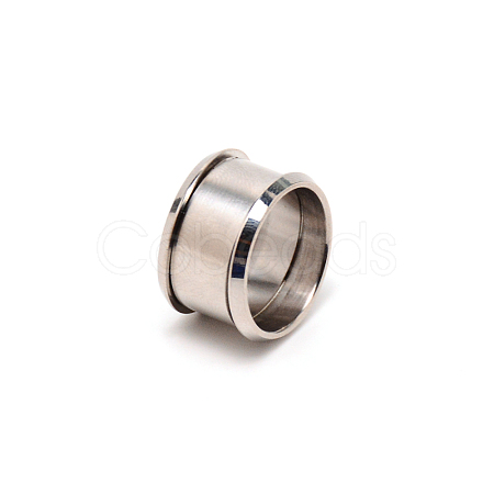 3Pcs 316 Stainless Steel Grooved Finger Ring Settings FIND-WH0105-09B-P-1