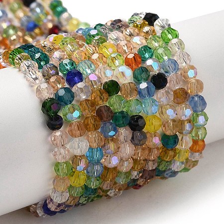 Electroplate Transparent Glass Beads Strands EGLA-A035-T4mm-HL01-1