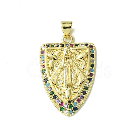 Real 18K Gold Plated Brass Micro Pave Cubic Zirconia Pendants KK-H472-15G-01-1