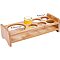 7-Hole Bamboo Glass Holder Display Racks, Whiskey Spirits Wine Glass Holder, for Bar Tasting Serving Tray, Kitchen Tools, Rectangle, BurlyWood, 25.2x10.1x6.5cm, Inner Diameter: 4cm and 8.25cm