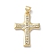 Brass Micro Pave Cubic Zirconia Pendants, Cross, Real 18K Gold Plated, 30x20.5x2.5mm, Hole: 5x3mm