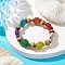 Beach Turtle Dyed Synthetic Turquoise Stretch Bracelets, Summer Wood Beaded Kid Bracelets for Girls, Colorful, Inner Diameter: 1-5/8~1-7/8 inch(4.05~4.85cm), Bead: 7x8~8.5mm, Turtle: 17~18x13~14mm