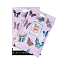 Rectangle PE Plastic Self-Adhesive Packing Bags, Butterfly Pattern, Plum, 44x26cm