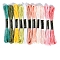 11Bundles 11 Colors Hand-woven Embroidery Cotton Threads, Mixed Color, 1mm, about 8.75 Yards(8m)/Bundle, 1bundle/color