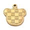 Ion Plating(IP) 304 Stainless Steel Pendants, Bear Head Charm, Golden, 15x14.5x1mm, Hole: 1.2mm.