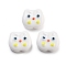 Opaque Acrylic With Enamel Beads, Cat, White, 15x17x6mm, Hole: 1.8mm