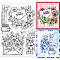 Custom PVC Plastic Clear Stamps, for DIY Scrapbooking, Photo Album Decorative, Cards Making, Flower, 160x110x3mm