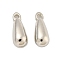 CCB Plastic Pendants, Teardrop Charms, Platinum, 15.5x6mm, Hole: 1.4mm