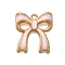 Rack Plating Alloy Enamel Pendants, Bowknot Charm, Golden, Misty Rose, 19.5x17.5x3mm, Hole: 1.5mm