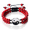 Black and White Yin Yang Synthetic Turquoise Braided Bracelets, Valentine's Day Adjustable Bracelets for Women Men