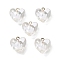 Transparent Resin Enamel Pendants, with Platinum Plated Loop, Heart Charm, White, 17.5x17.5x10.5mm, Hole: 2mm