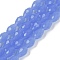 Electroplate Imitation Jade Glass Beads Strands, Faceted, Teardrop, Royal Blue, 8x6mm, Hole: 1.2mm, about 65~67pcs/strand, 20.08 inch(51cm)