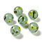 Handmade Opaque Lampwork Beads, Round, Dark Sea Green, 11.5~12.5mm, Hole: 2~2.5mm