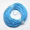 Spray Painted Cowhide Leather Cords, Deep Sky Blue, 1.5mm, about 100yards/bundle(300 feet/bundle)