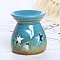 Ceramic Incense Holders, Home Office Teahouse Zen Buddhist Supplies, Vase with Star Moon Pattern, Sky Blue, 75x83mm