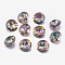 Faceted Glass Rhinestone Charms, Imitation Austrian Crystal, Flat Round, Volcano, 10x5mm, Hole: 1.2mm