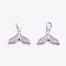 Brass Micro Pave Cubic Zirconia Charms, Tail Shape, Platinum, 8.5x12x1.5mm, Hole: 3mm