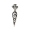 304 Stainless Steel Pendants, Odin's Spear, Antique Silver, 69x20x9mm, Hole: 5.5mm