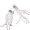 Jellyfish Fabric Pendants, with Glass Seed Beads, Gray, 150mm